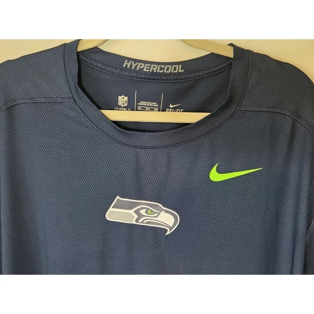 Seattle Seahawks Nike Hypercool Jersey Shirt Mens 3XL Blue On Field Dri-Fit